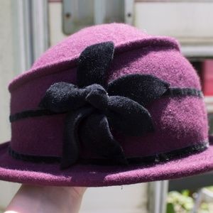 Vtg Purple Wool Hat